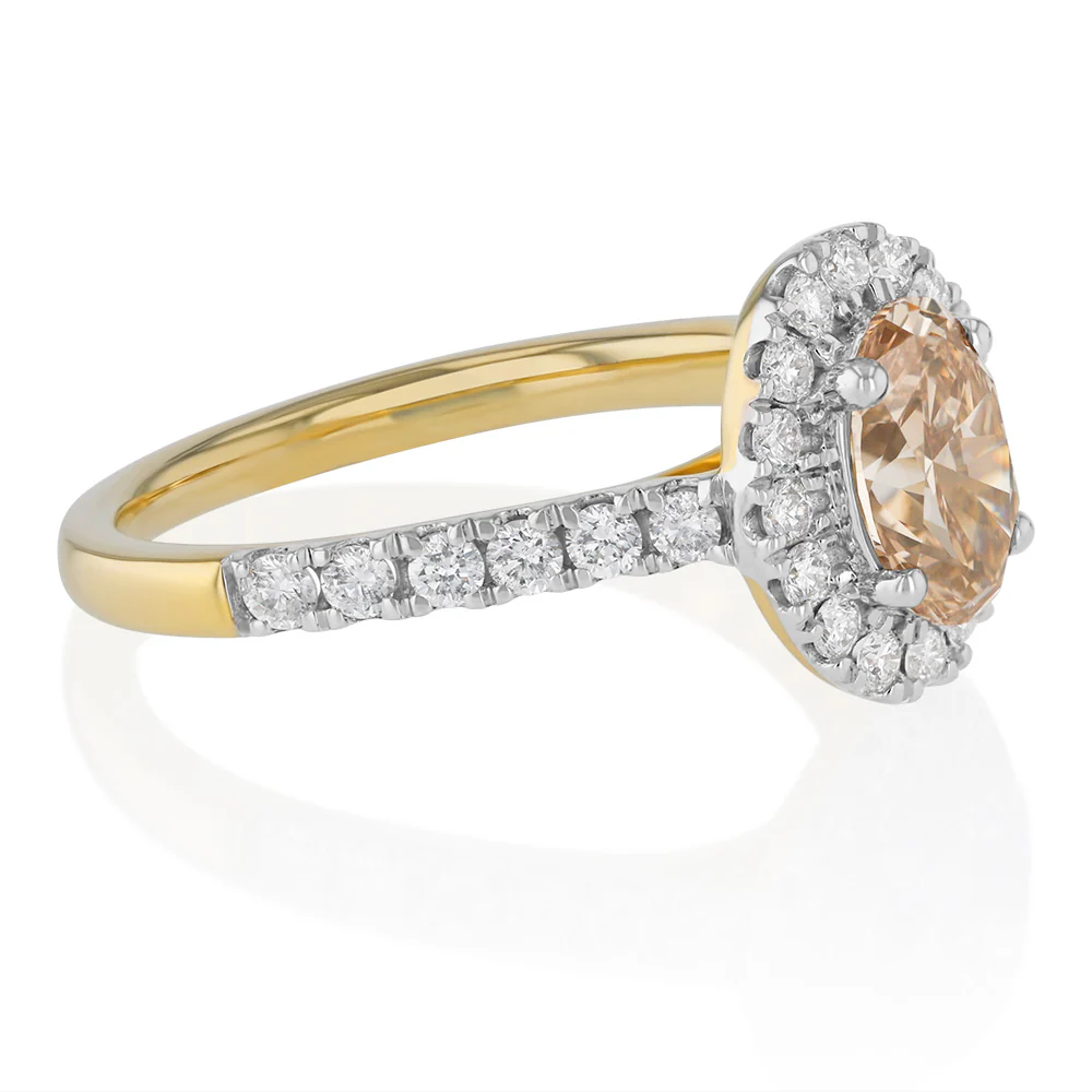 1.50 Carat Diamond Ring with 1 Carat Oval Australian Diamond Centre in 9ct Yellow Gold - Image 2