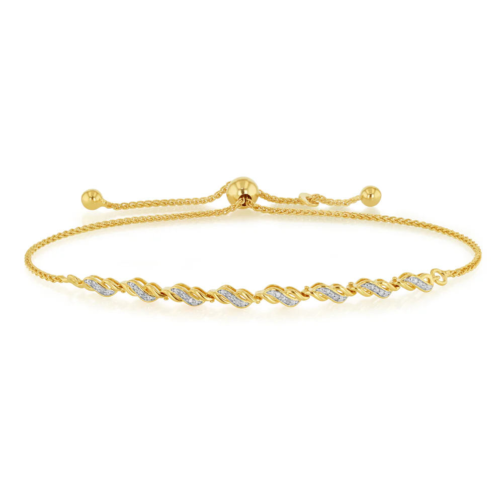 16 Diamonds Gold Plated Silver