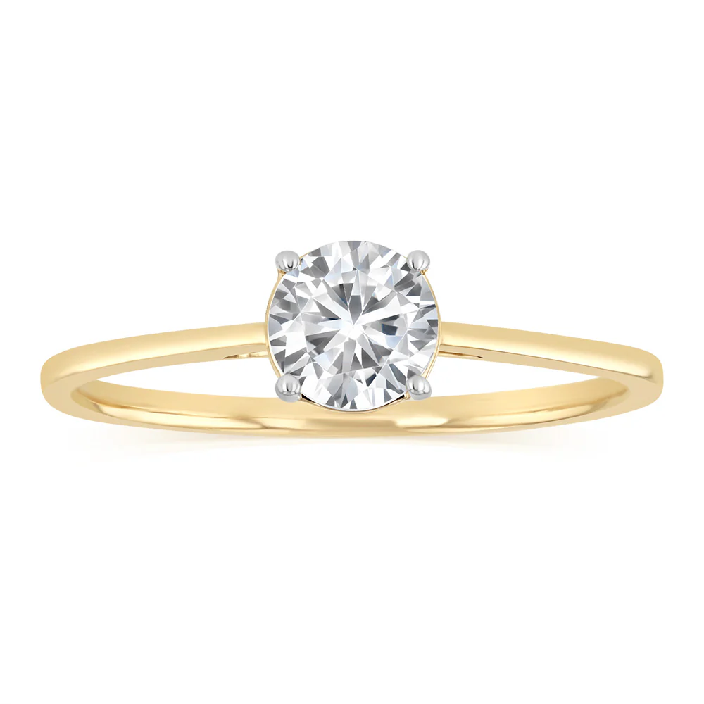 3/4 Carat Diamond Solitaire Ring in 9ct Yellow Gold
