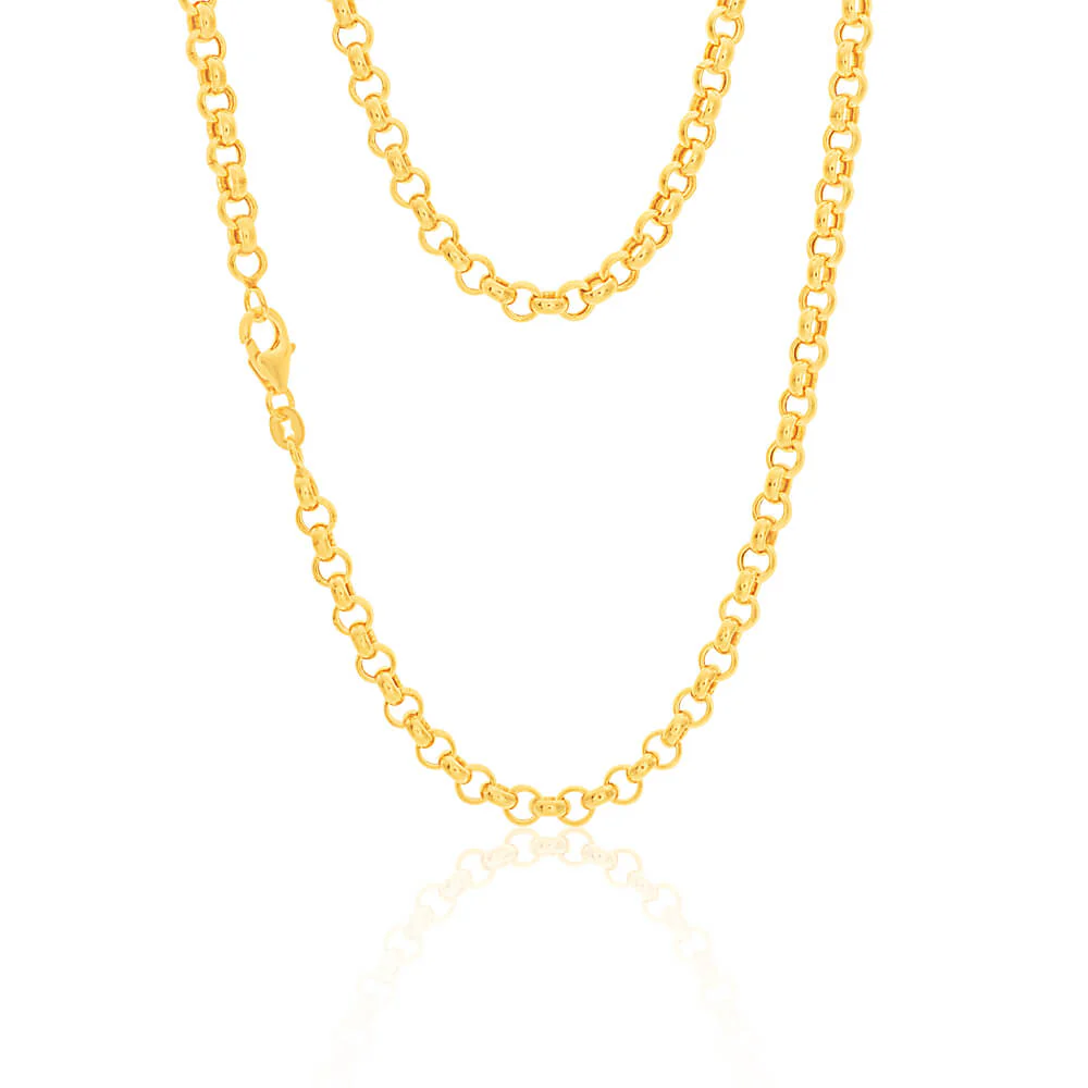 9ct Enticing Yellow Gold Silver Filled Belcher Chain