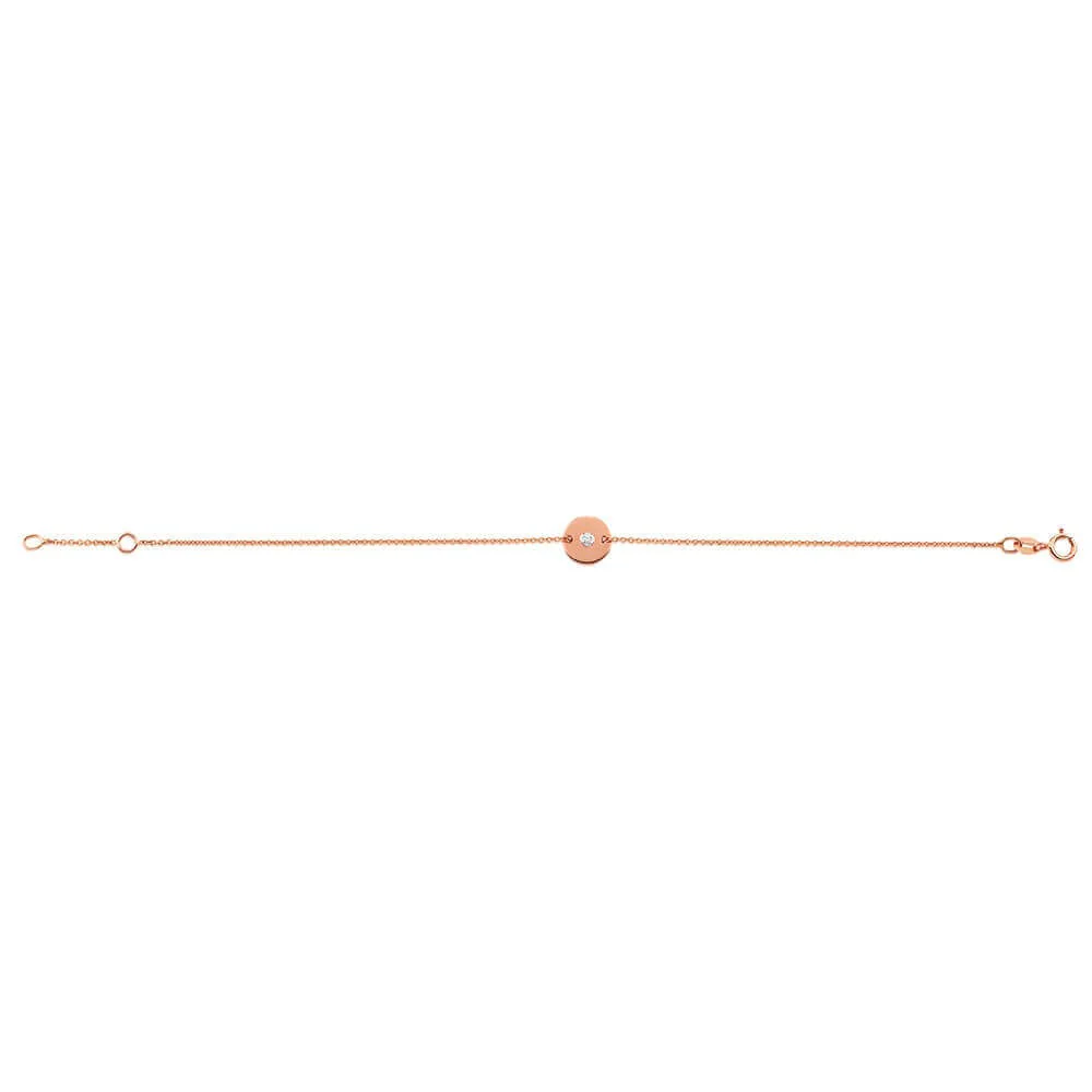 9ct Rose Gold Diamond Bracelet
