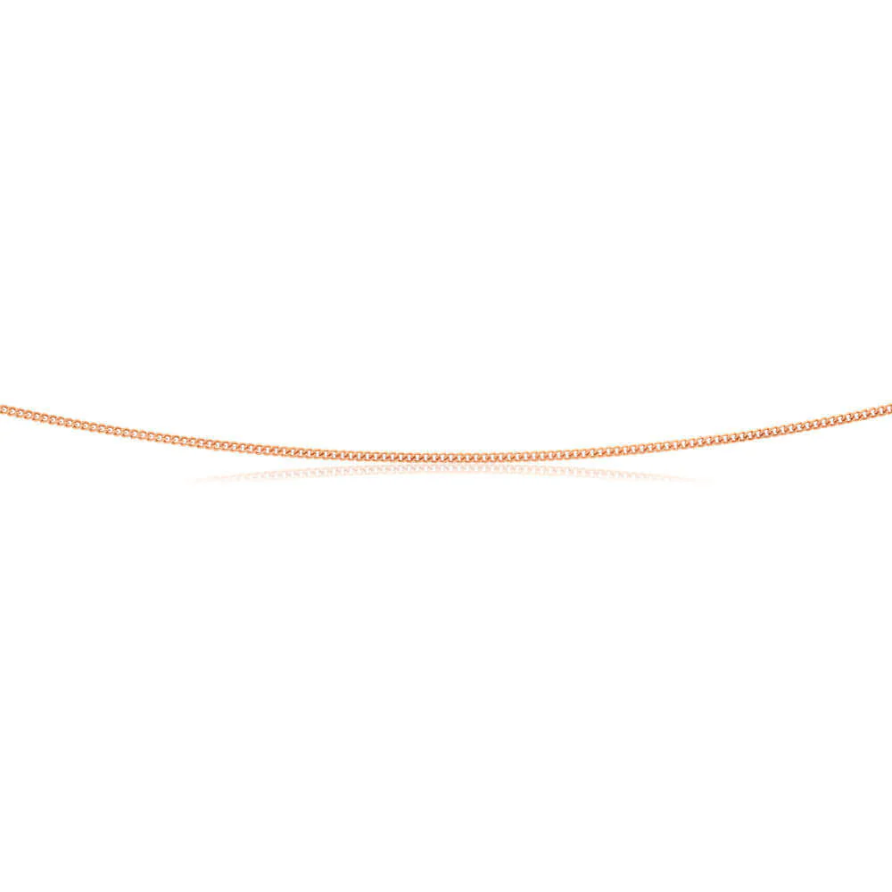 9ct Rose Gold Silver Filled 50cm Curb Chain - Image 3