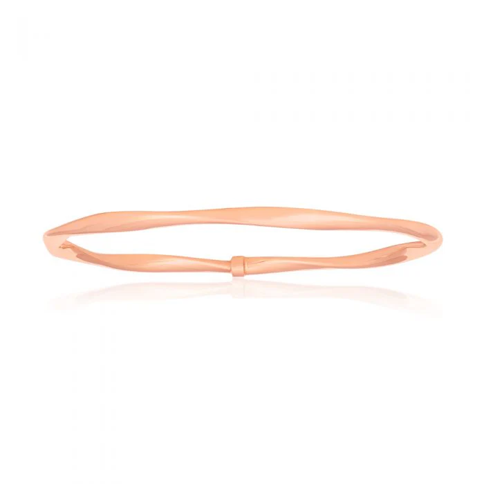 9ct Rose Gold Silverfilled 65mm Open Twist Bangle