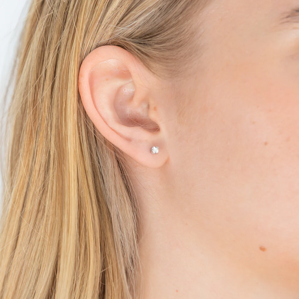 9ct White Gold  0.20 Carat Diamond Stud Earrings - Image 2