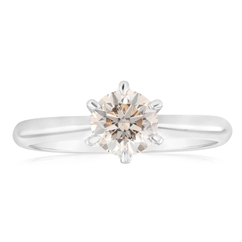 9ct White Gold Solitaire Ring With 1 Carat Australian Diamond