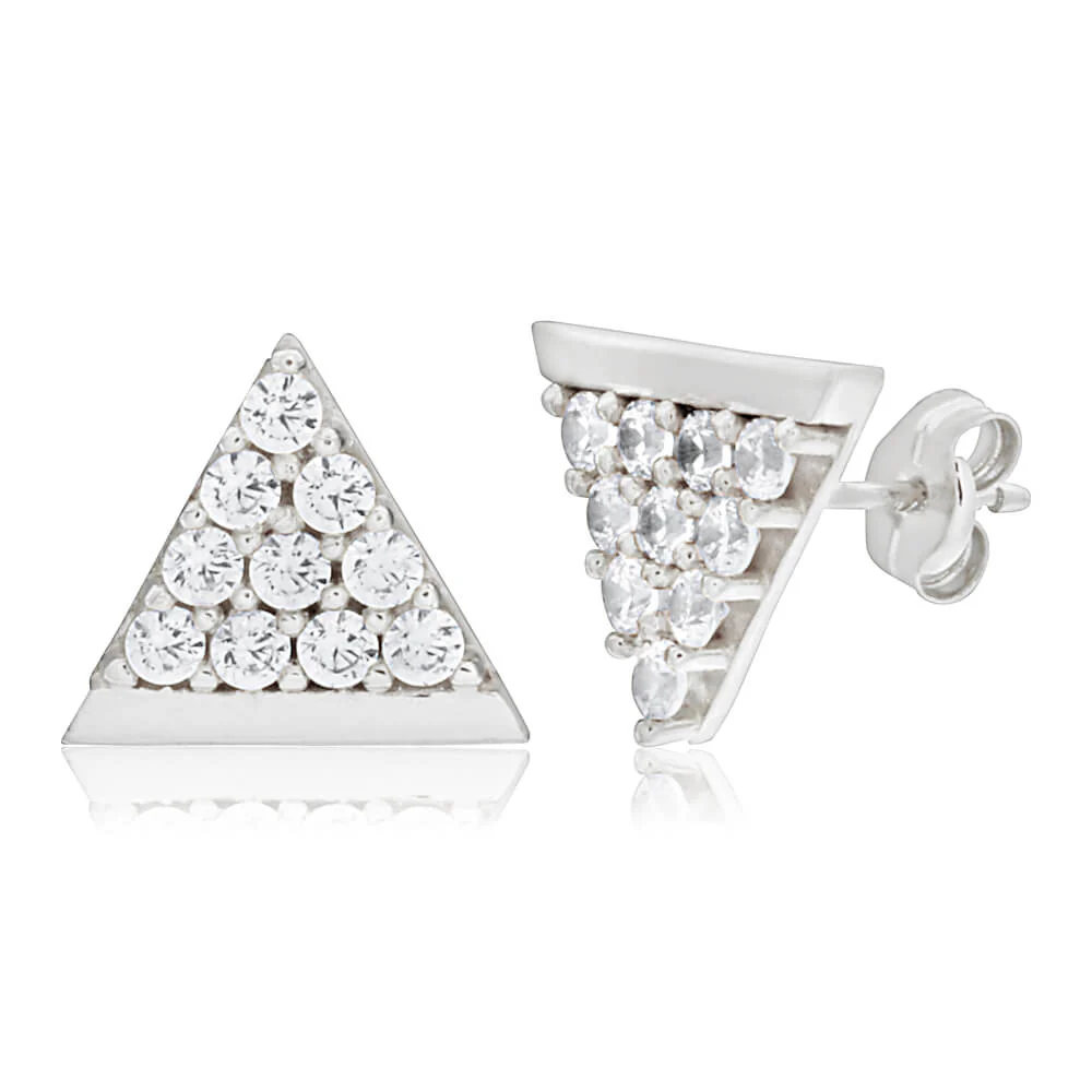 9ct White Gold Wonderful Cubic Zirconia Stud Earrings