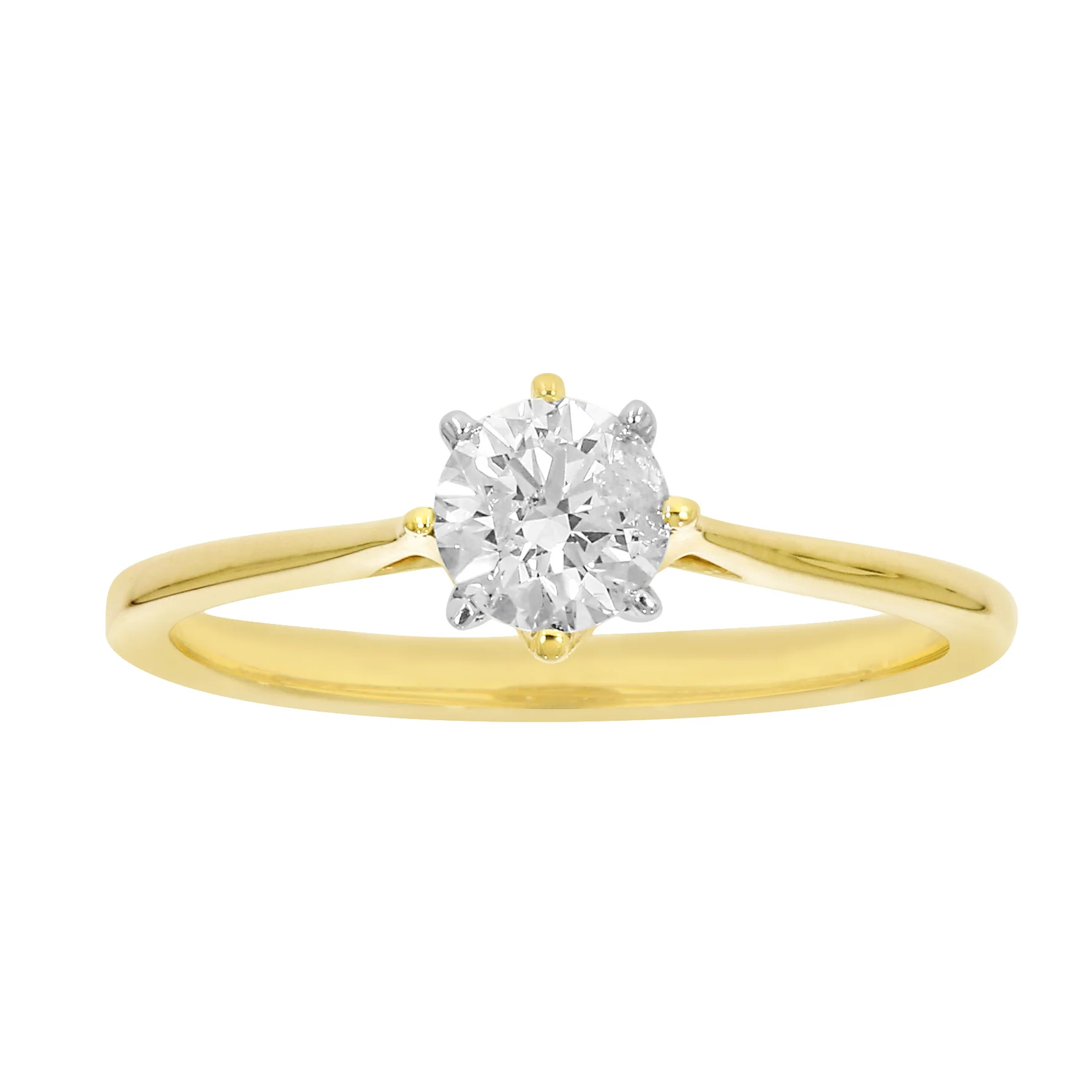 9ct Yellow Gold 1/2 Carat Diamond Solitaire Ring