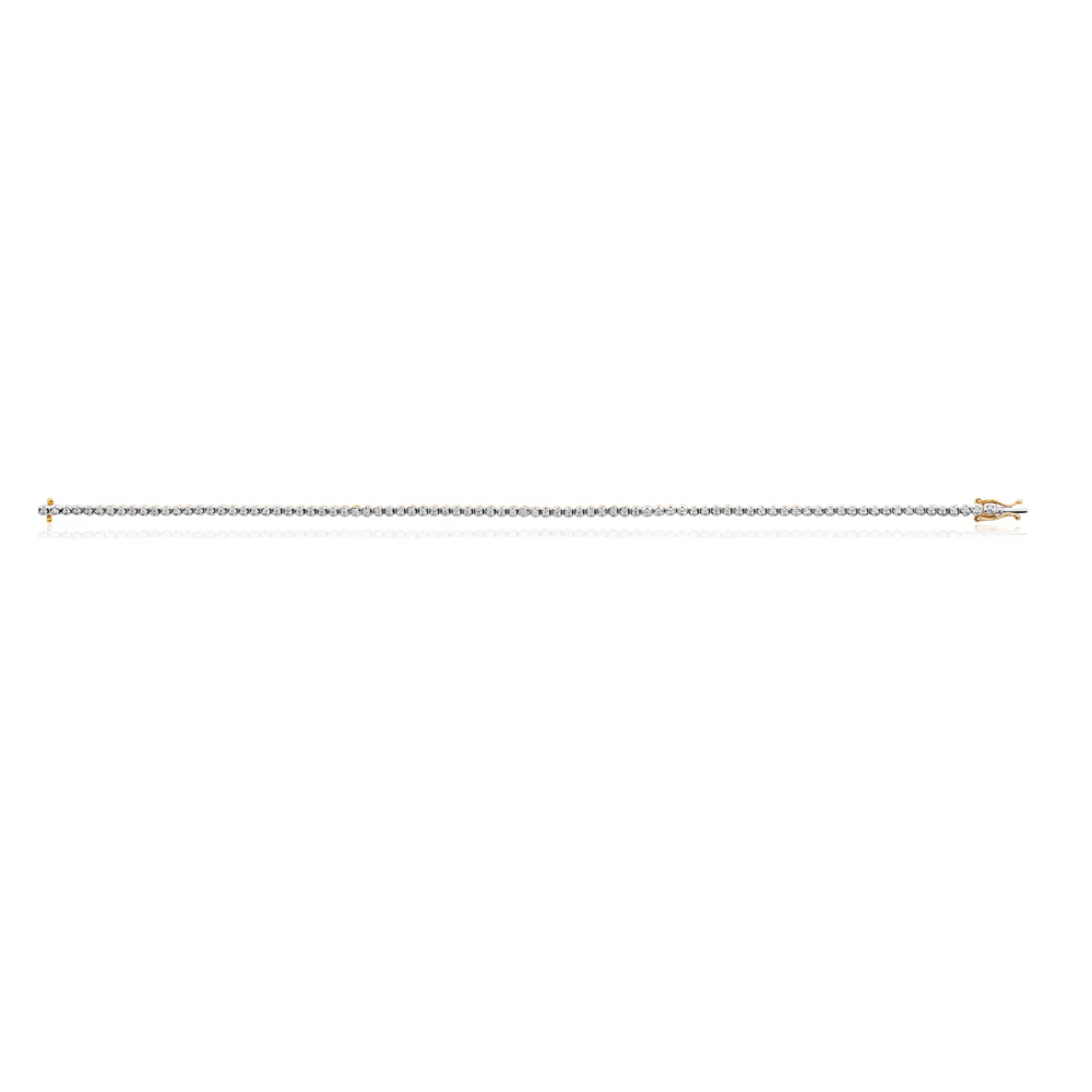 9ct Yellow Gold 1/3 Carat Diamond Tennis 17.5cm Bracelet - Image 2