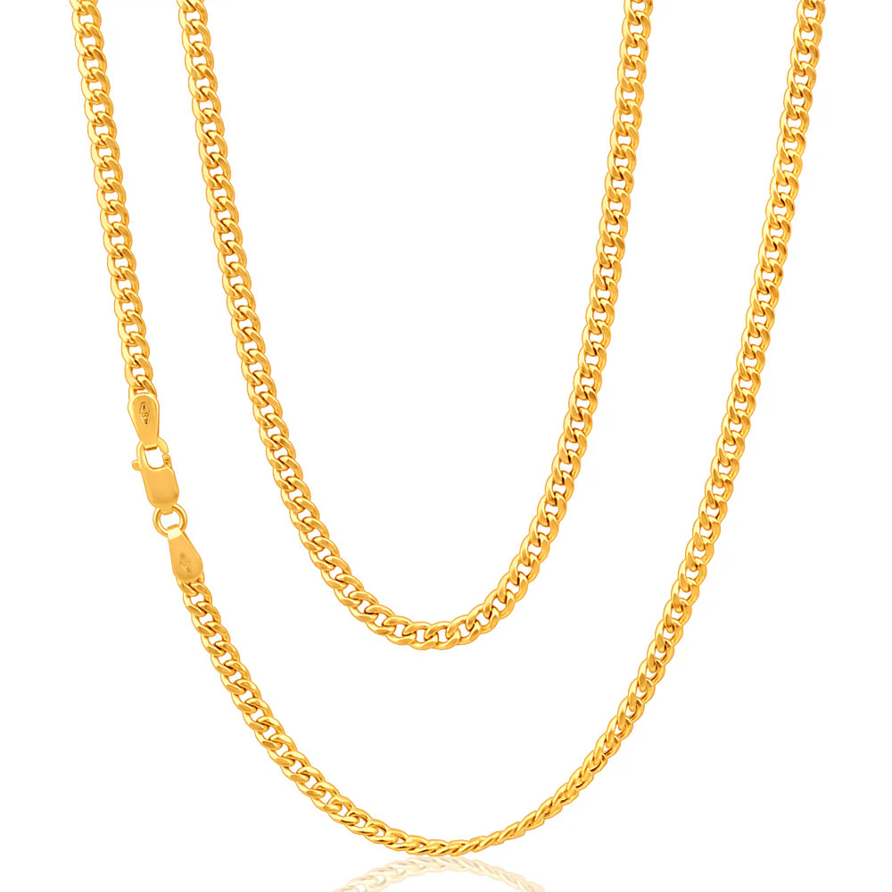 9ct Yellow Gold 80cm 80 Gauge Curb Chain