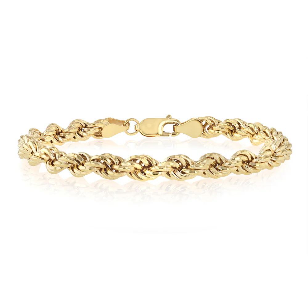 9ct Yellow Gold Copper Filled 20cm Rope Bracelet