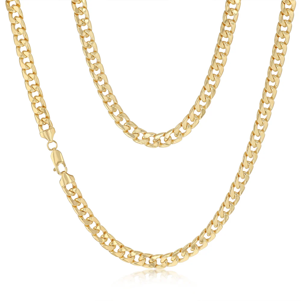 9ct Yellow Gold Copper Filled Flat Curb 55cm Chain