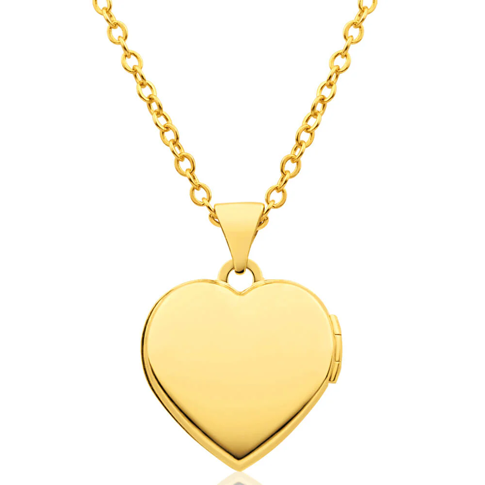 9ct Yellow Gold Heart Shaped Locket with Diamond - Image 3