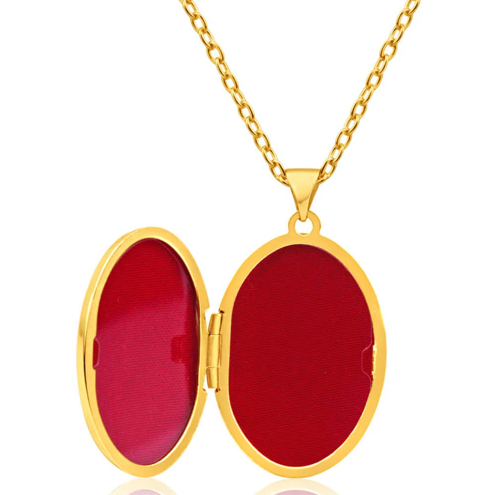 9ct Yellow Gold Oval Scroll Pattern Locket - Image 2