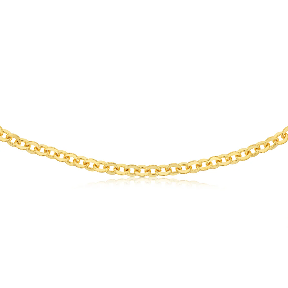 9ct Yellow Gold Silver Filled 200Gauge 45cm Chain - Image 2