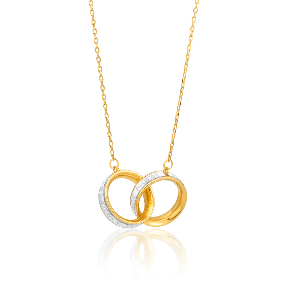 9ct Yellow Gold Silver Filled 45cm Entwined Circle of Life Pendant - Image 2