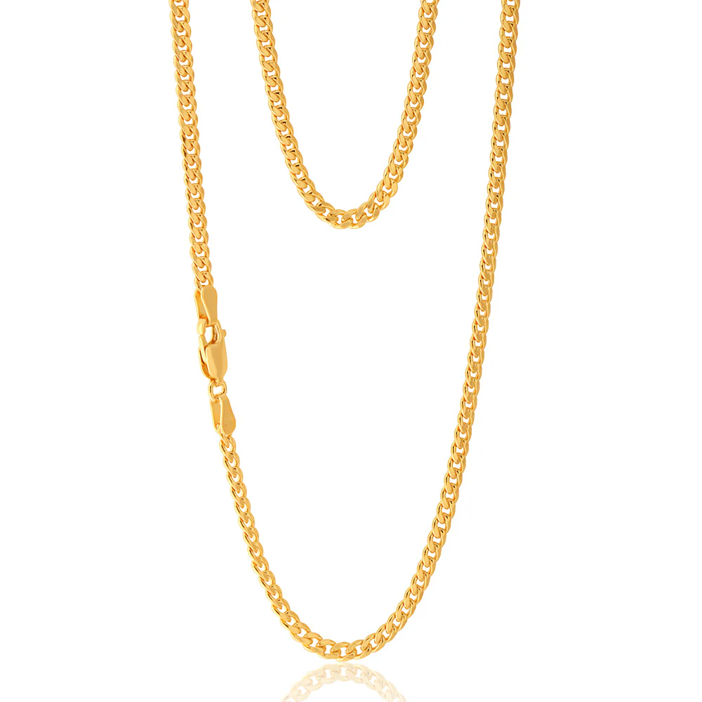 9ct Yellow Gold Silver Filled 60cm Curb Chain