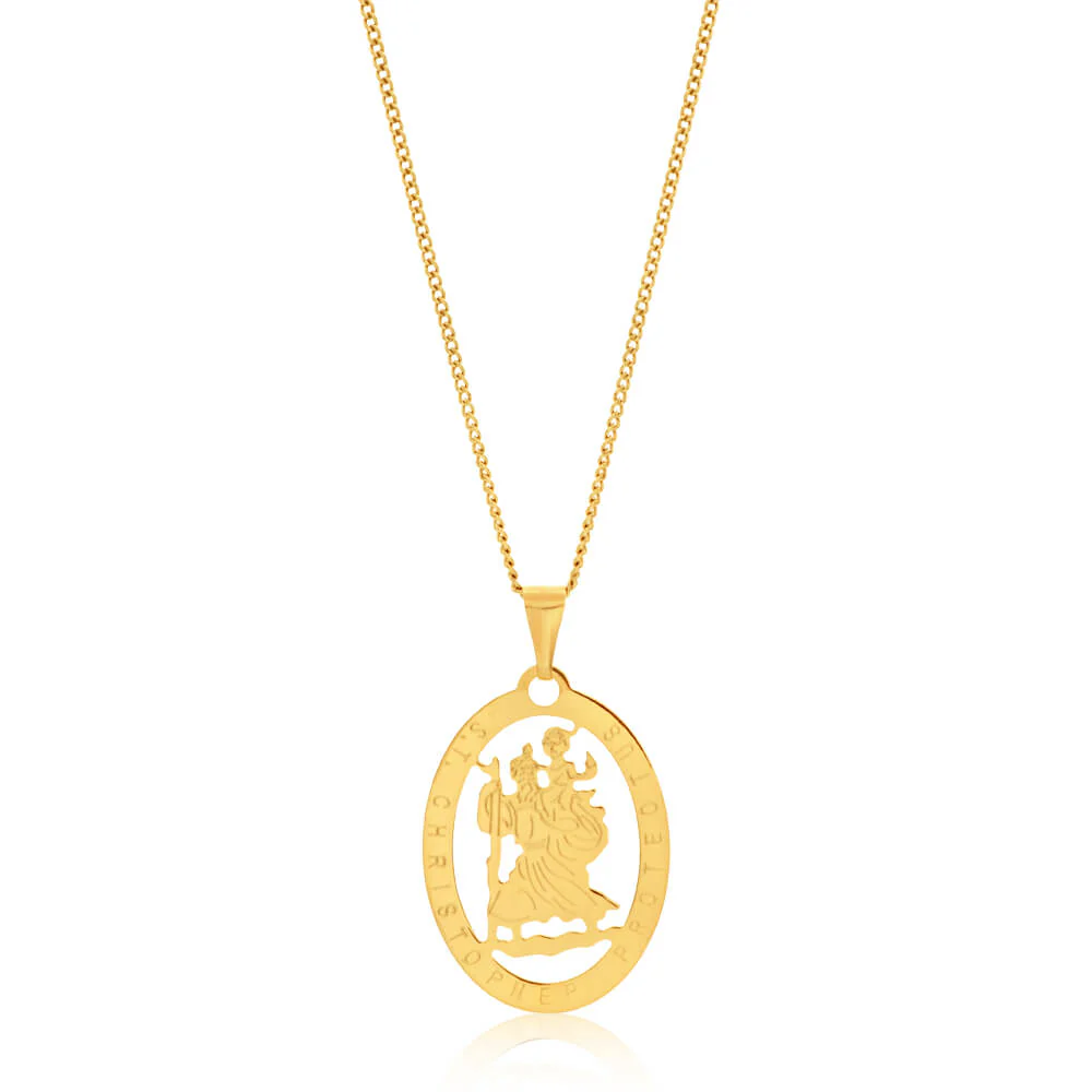 9ct Yellow Gold Silver Filled Christopher Pendant