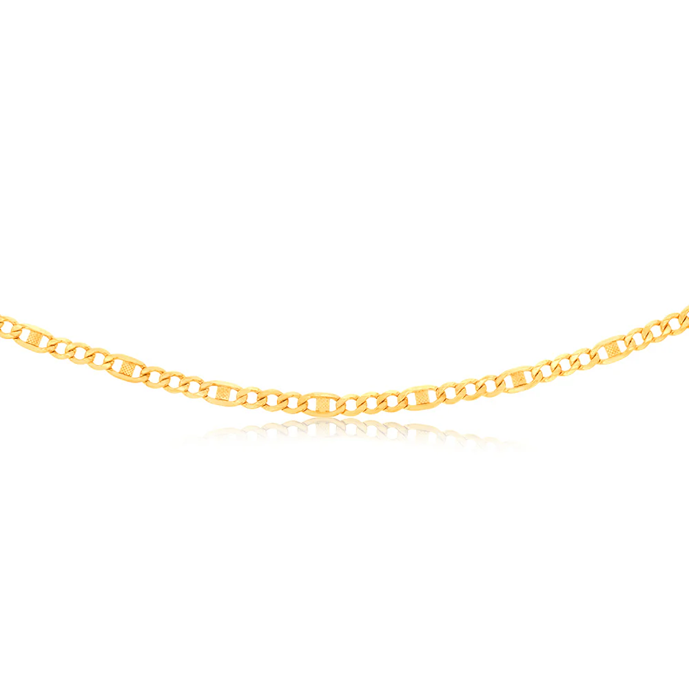 9ct Yellow Gold Silver Filled Figaro 120 Gauge Chain 55cm - Image 2