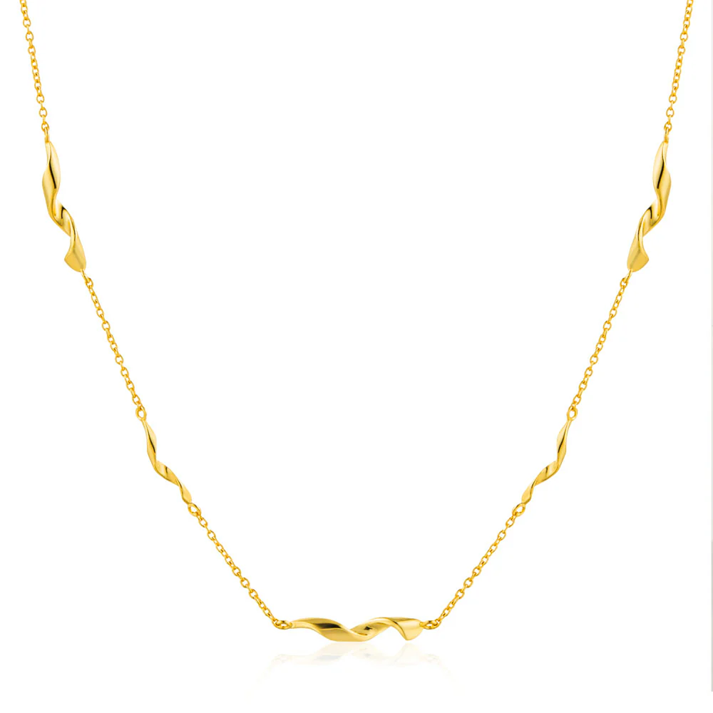 Ania Haie Gold Plated Sterling Silver Twister Helix 38cm Necklace