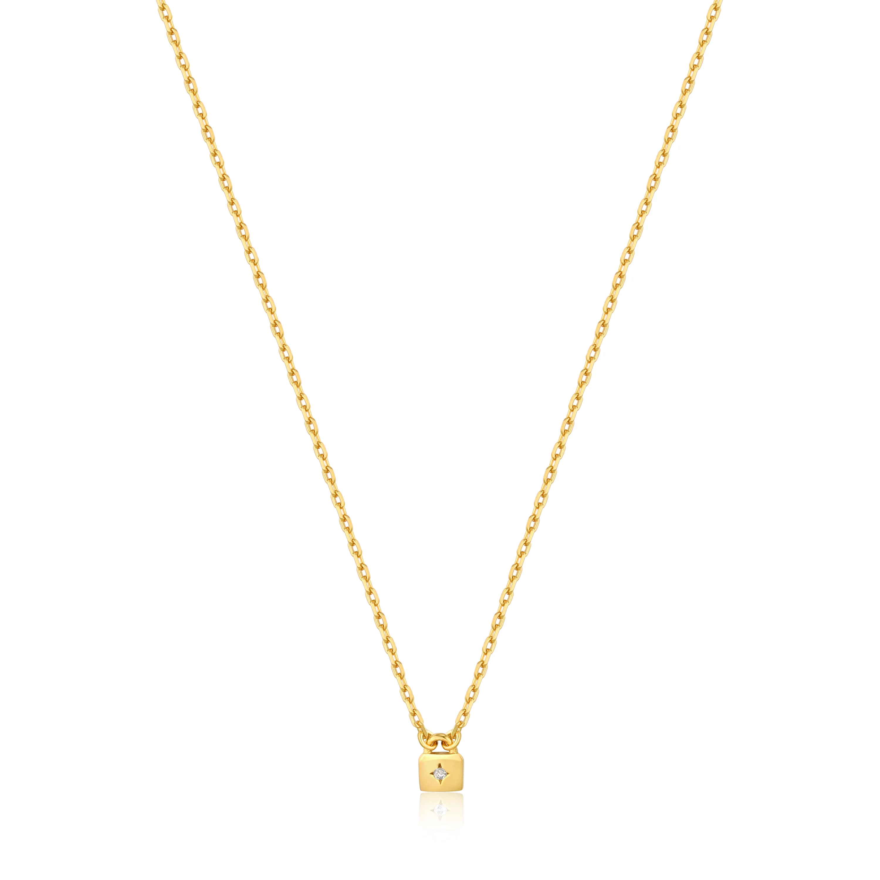 Ania Haie Gold Plated Sterling Silver Under Lock &Key Padlock Chain