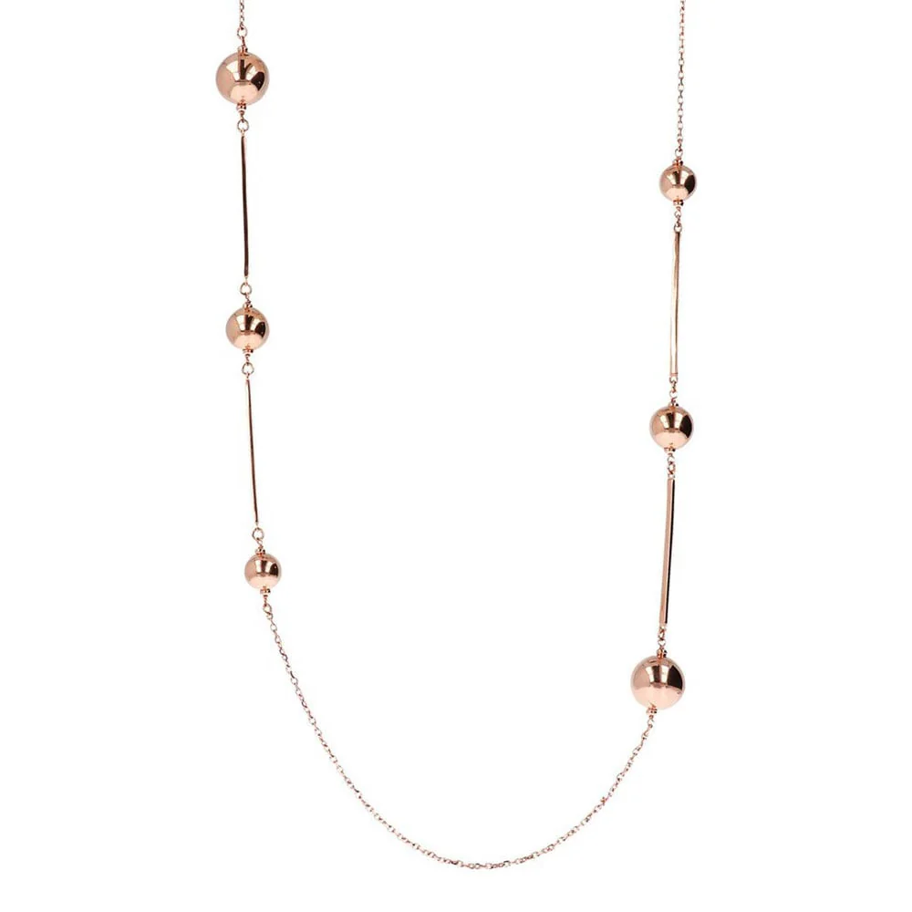 Bronzallure Rose Gold Plated Stick & Bread Chain