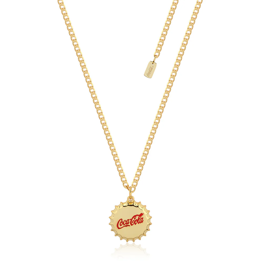 Couture Kingdom Disney Gold Plated Stainless Steel Coca Cola Bottle Cap 50+5cm Flat Curb Chain