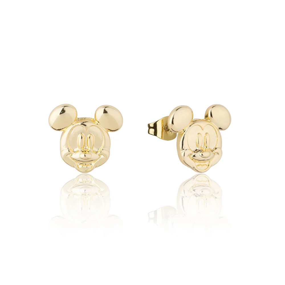 Couture Kingdom Disney Mickey Face Yellow Gold Plated Stainless Steel Stud Earrings