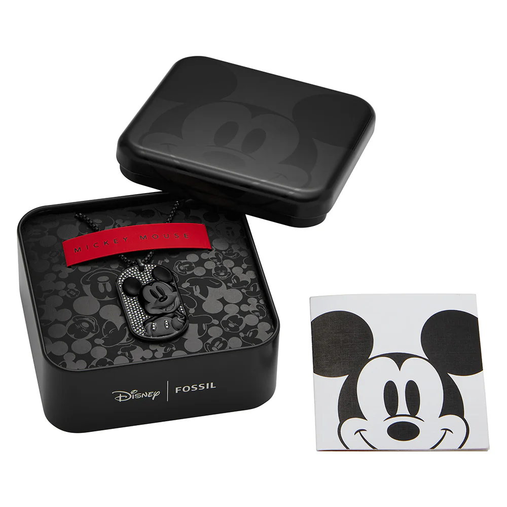 Disney Mickey Mouse Black Tone Stainless Steel Dog Tag Pendant On Chain 100th Disney Anniversary - Image 10