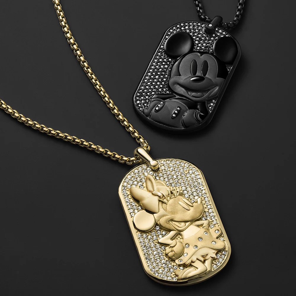Disney Mickey Mouse Black Tone Stainless Steel Dog Tag Pendant On Chain 100th Disney Anniversary - Image 12