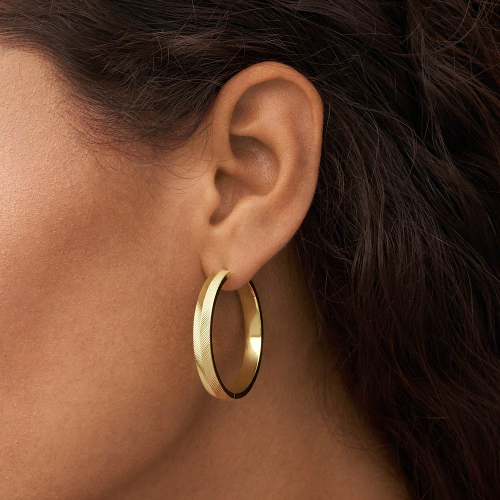 Fossil Yellow Gold Plated Stainless Steel Harlow Earring - Image 4