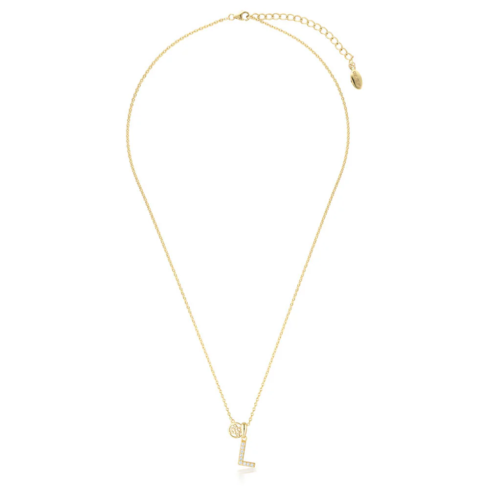 Georgini Sterling Silver Gold Plated Luxury Letters L Pendant On Chain