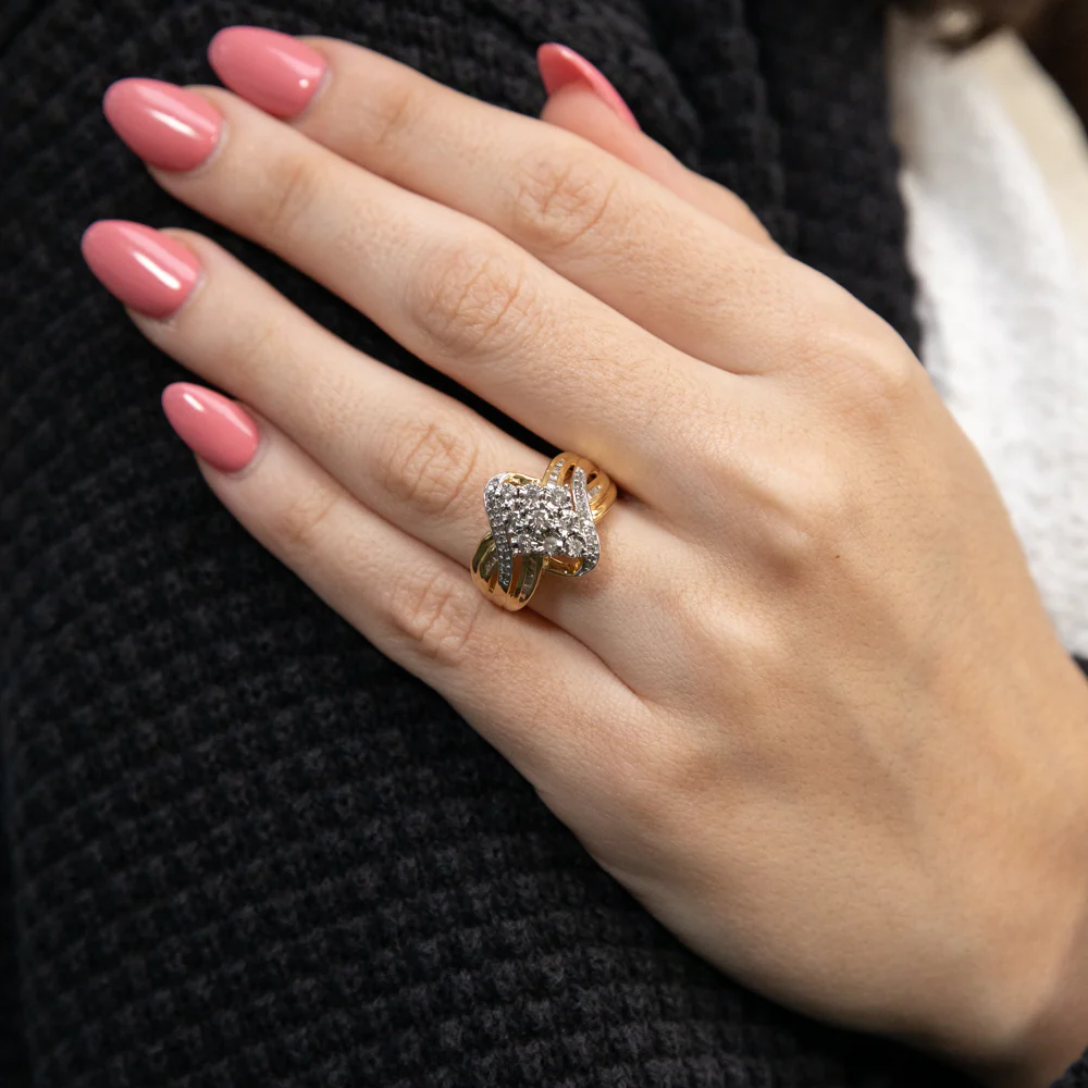 Gold Plated Silver 1/2 Carat Diamond Ring - Image 3
