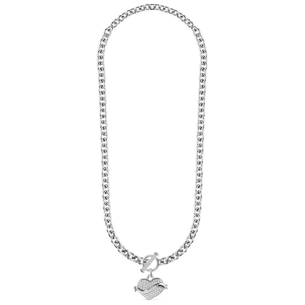 Guess Crystal Heart T-Bar Necklace