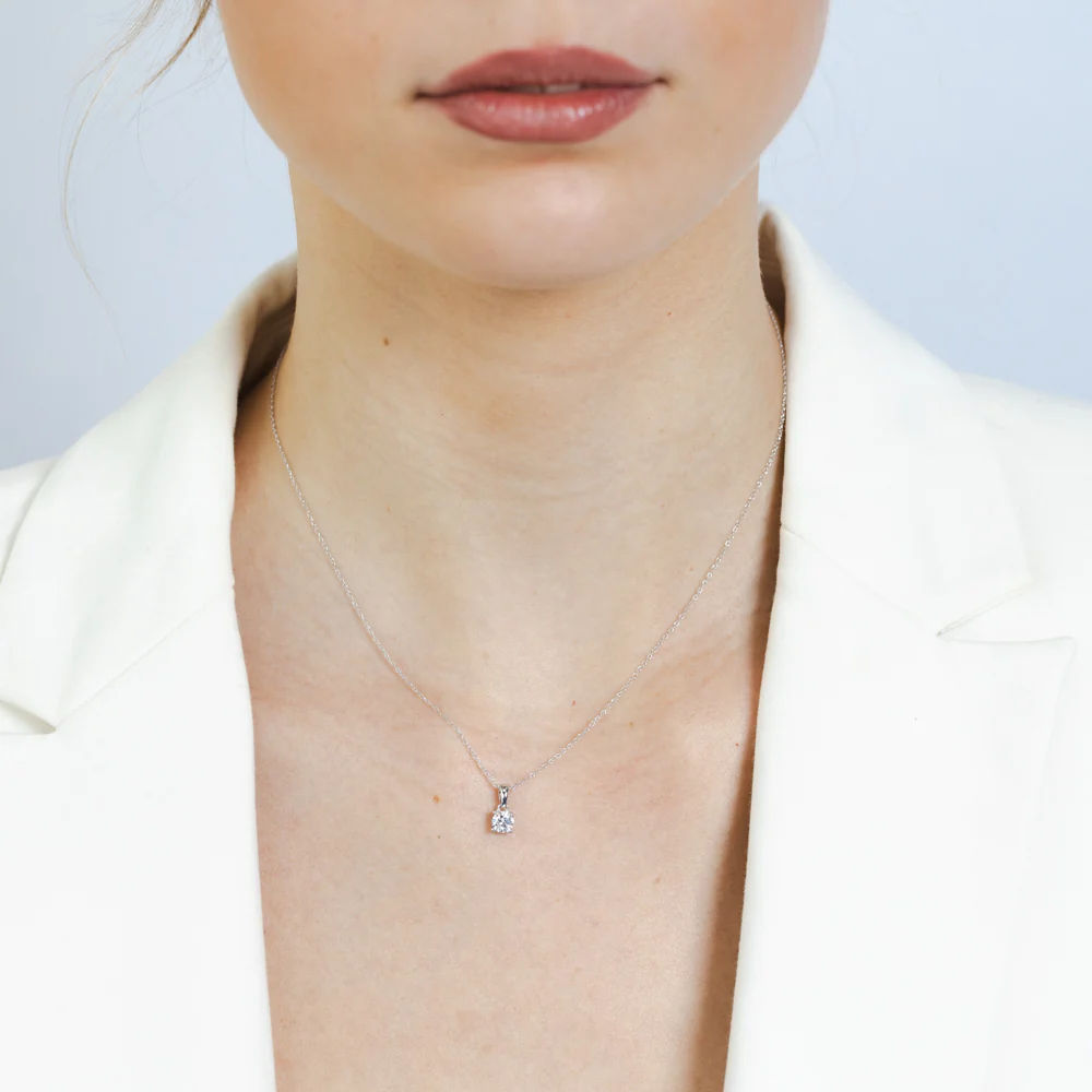 Luminesce Lab Grown 1/3 Carat Diamond Pendant on Chain in 9ct White Gold - Image 2