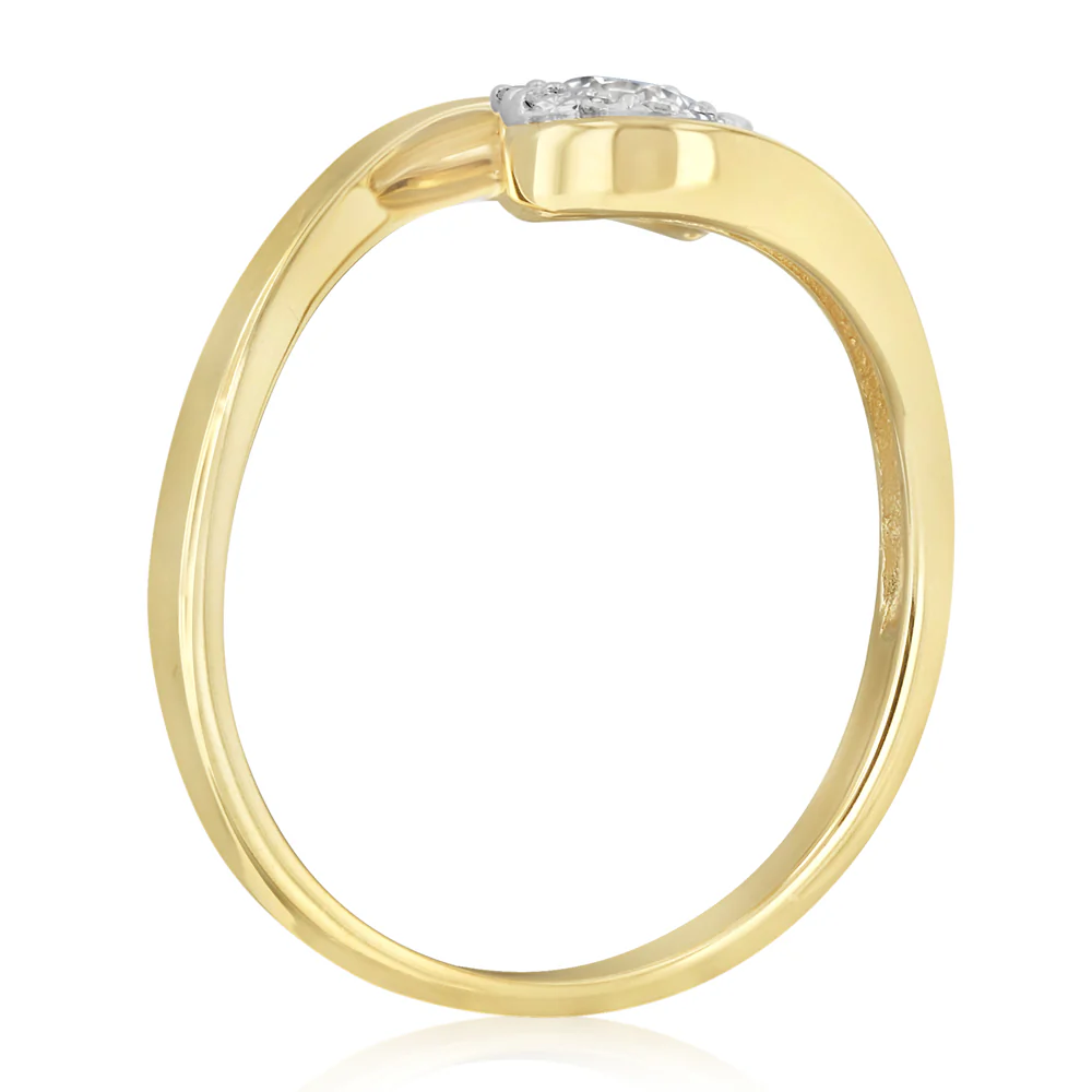 Luminesce Lab Grown 1/4 Carat Diamond Halo Ring in 9ct Yellow Gold - Image 3