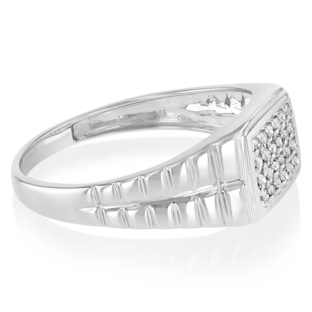 Luminesce Lab Grown 1/6 Carat Diamond Gents Ring in Sterling Silver - Image 2