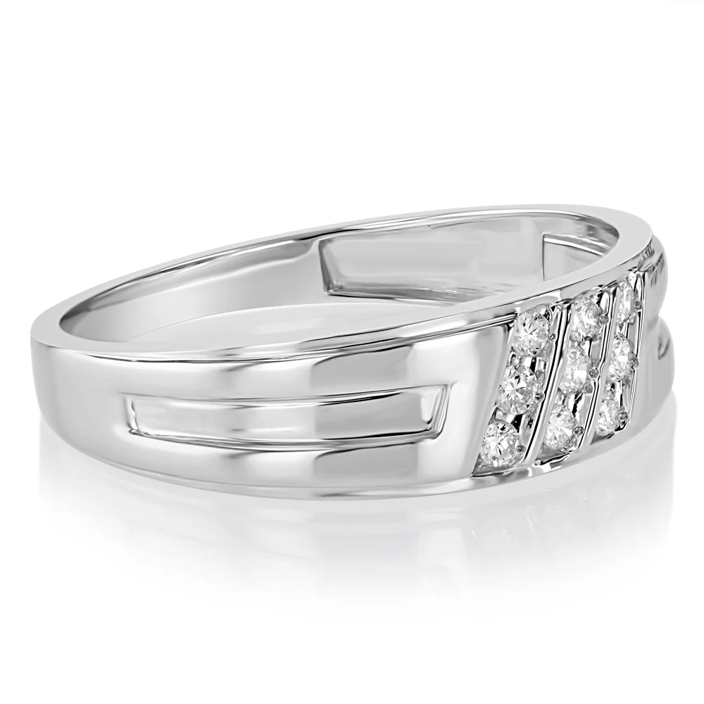 Luminesce Lab Grown 1/6 Carat Diamond Gents Ring in Sterling Silver - Image 2