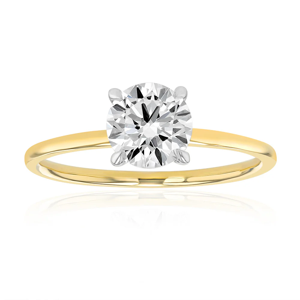 Luminesce Lab Grown 1 Carat Diamond Solitaire Ring in 9ct Yellow Gold