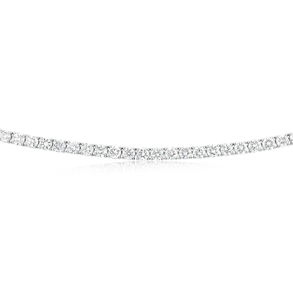 Luminesce Lab Grown 12 Carats Diamond Tennis Necklace in 9ct White Gold - Image 2