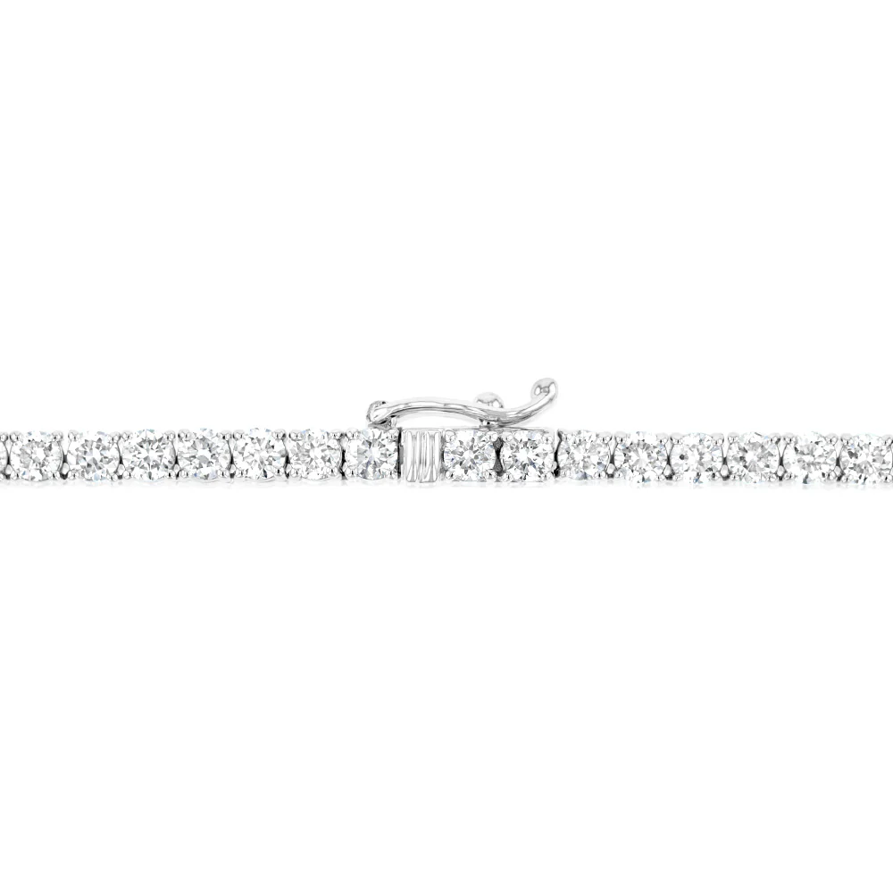 Luminesce Lab Grown 12 Carats Diamond Tennis Necklace in 9ct White Gold - Image 3