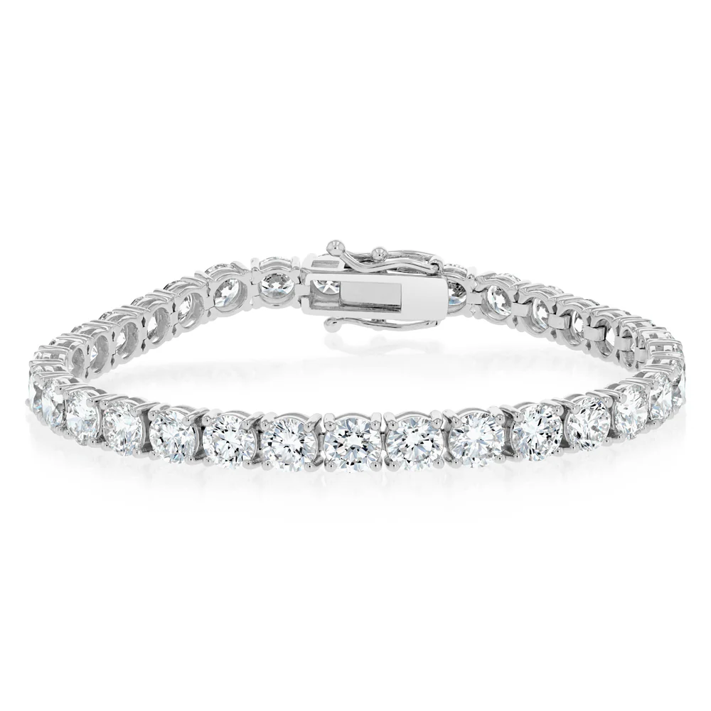 Luminesce Lab Grown 16 Carats Diamond Tennis Bracelet in 9ct White Gold
