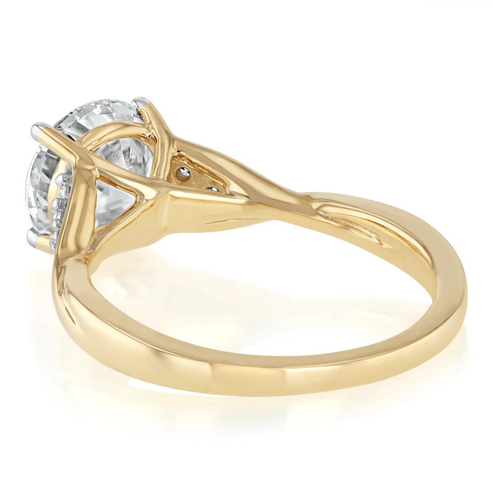 Luminesce Lab Grown 2.10 Carat Diamond Ring in 9ct Yellow Gold - Image 4