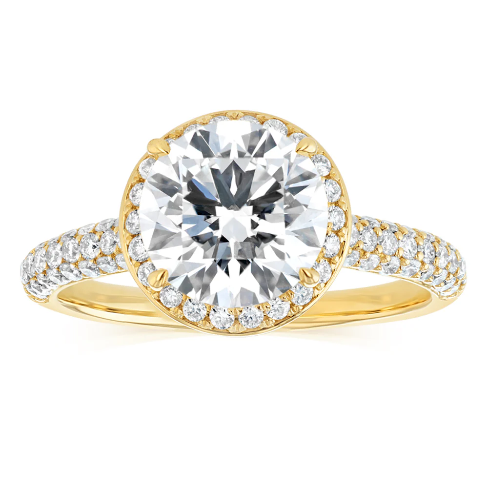 Luminesce Lab Grown 2.5 Carats with 2 Carats Center Diamond in 9ct Yellow Gold