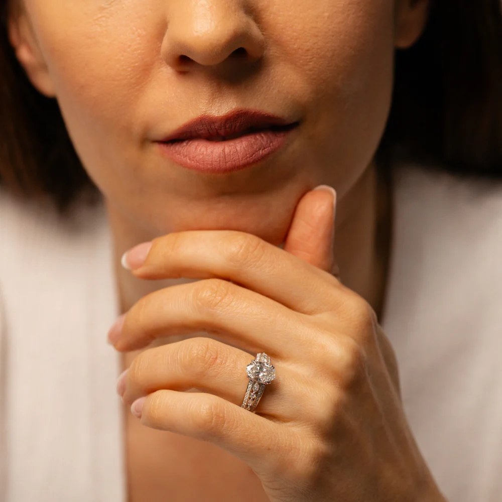 Luminesce Lab Grown 2 Carat Diamond Ring in 9ct Yellow and White Gold - Image 4