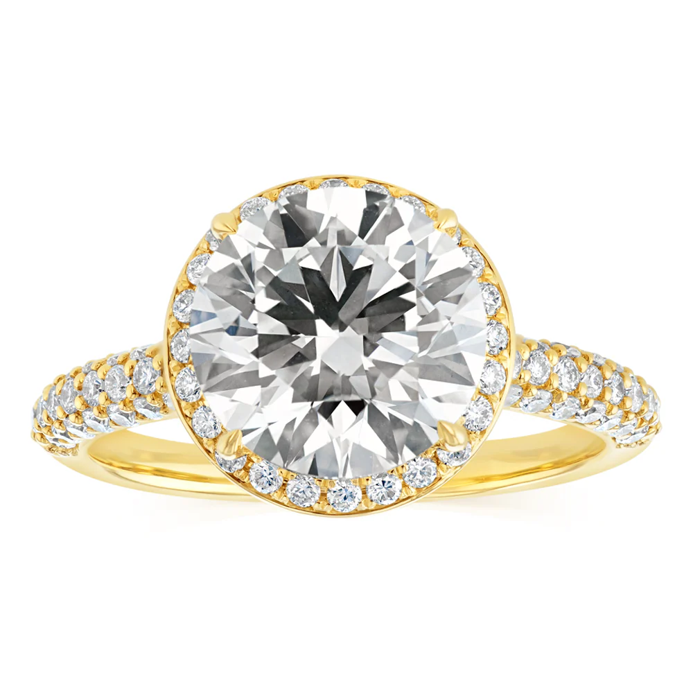 Luminesce Lab Grown 3.5 Carats with 3 Carats Center Diamond in 9ct Yellow Gold