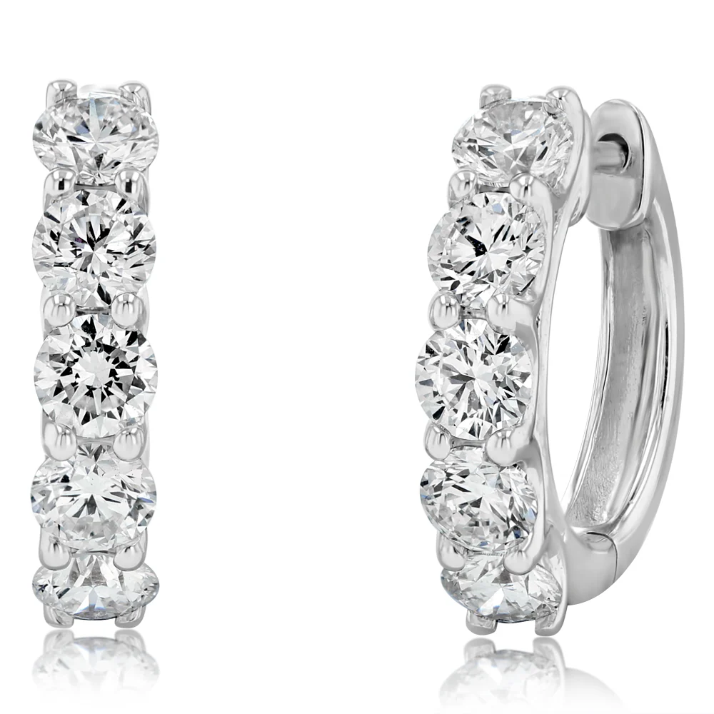 Luminesce Lab Grown 3 Carats Diamond Hoop Earrings in Sterling Silver