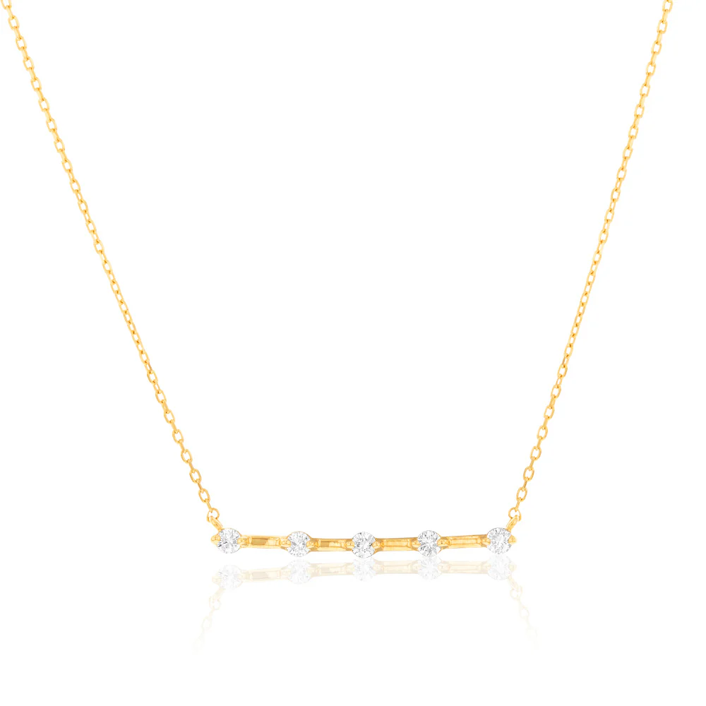 Luminesce Lab Grown Diamond Bar Pendant in 9ct Yellow Gold