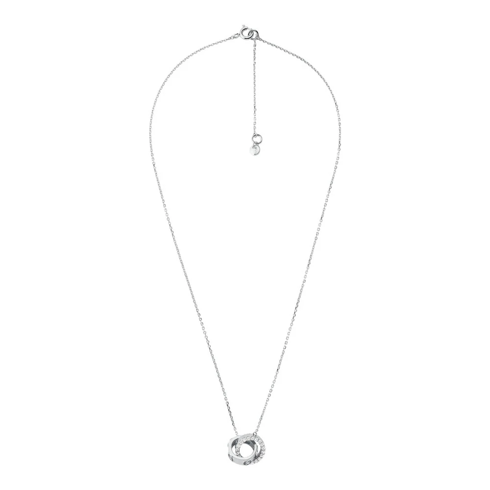 Michael Kors Sterling Silver Premium Interlocking Circle Pendant with Chain
