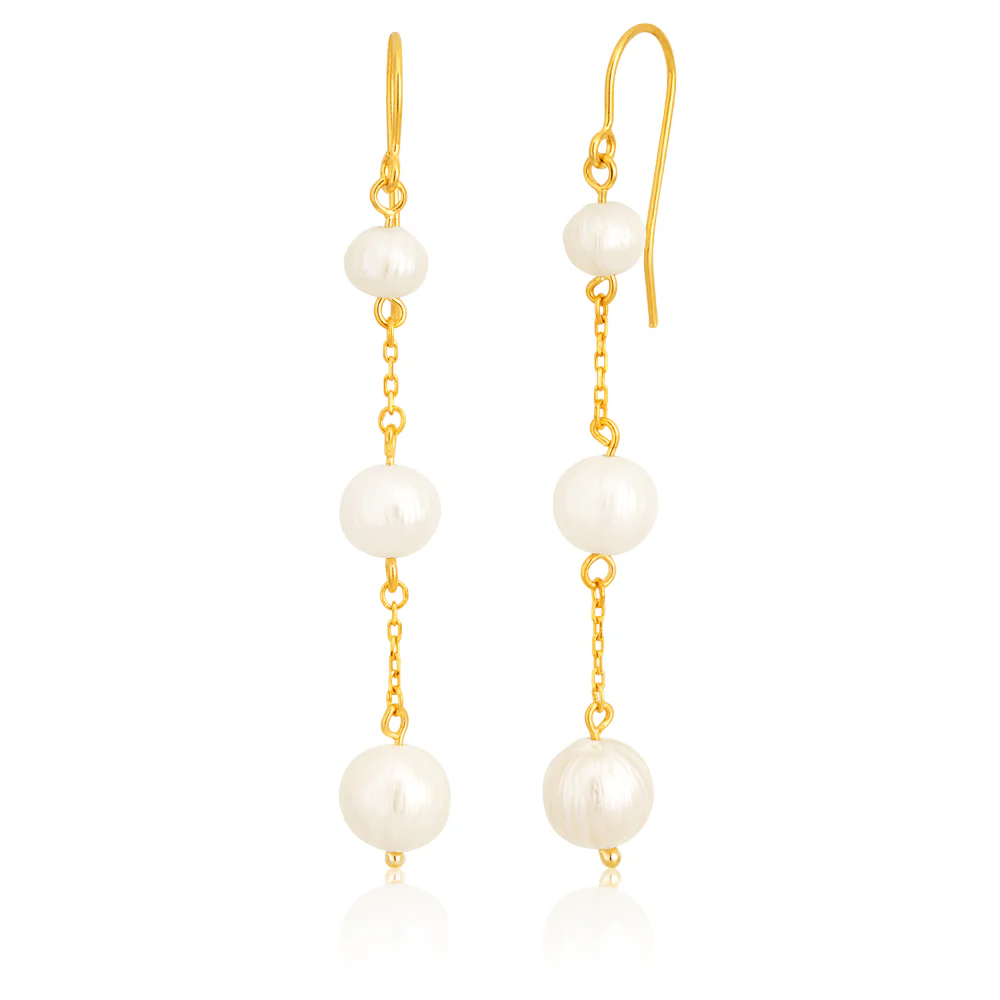 Silverfilled Freshwater 50mm Drop Earring 9SS