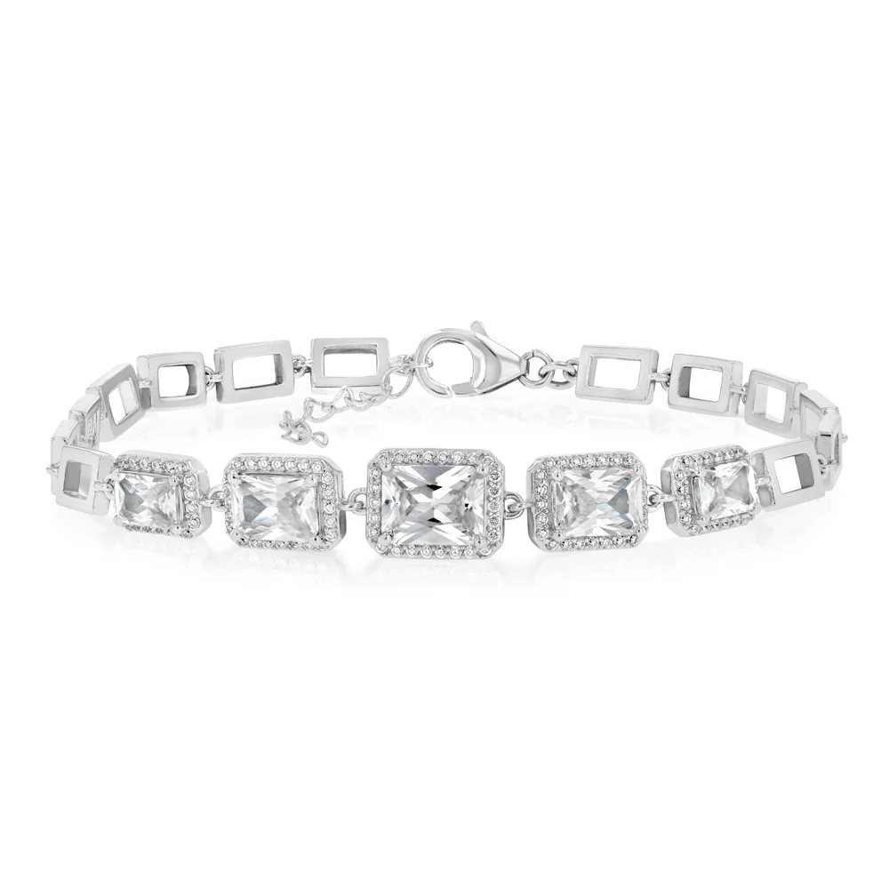 Sterling Silver Fancy Links 16+3cm Bracelet